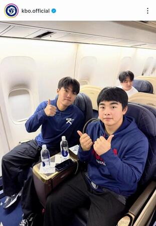 　ＫＢＯが公開したチャーター機内の様子。ＫＢＯの公式インスタグラム（ｋｂｏ．ｏｆｆｉｃｉａｌ）より 