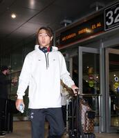 マイアミに到着した高橋（撮影・伊藤笙子）