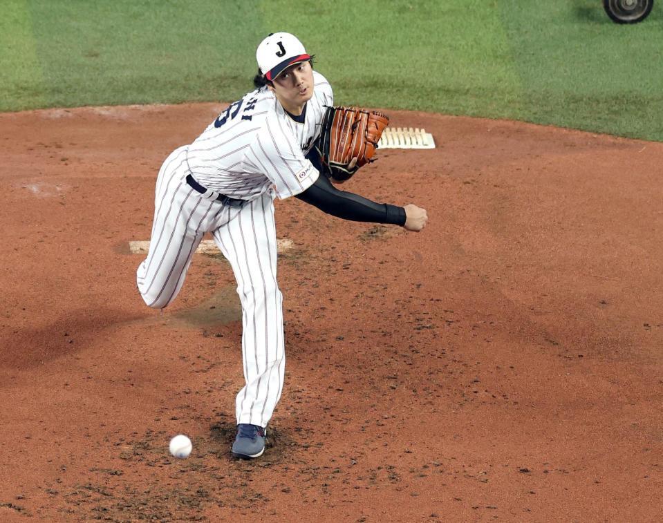 ライブＢＰに登板した大谷（撮影・伊藤笙子）