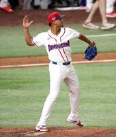 ７回を抑えたアブレウ（撮影・伊藤笙子）