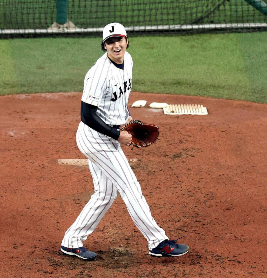 ライブＢＰに登板した大谷（撮影・伊藤笙子）