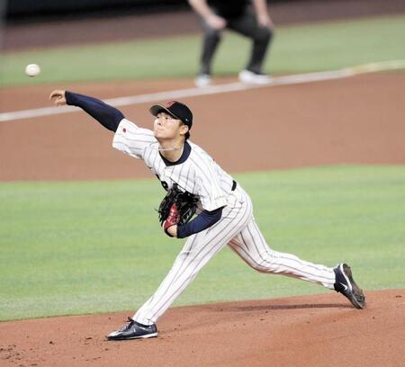 ベネズエラ戦に先発した山本（撮影・伊藤笙子）