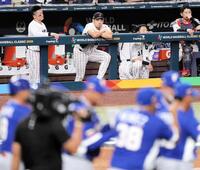 歓喜するベネズエラを前に静まりかえる日本代表（撮影・伊藤笙子）