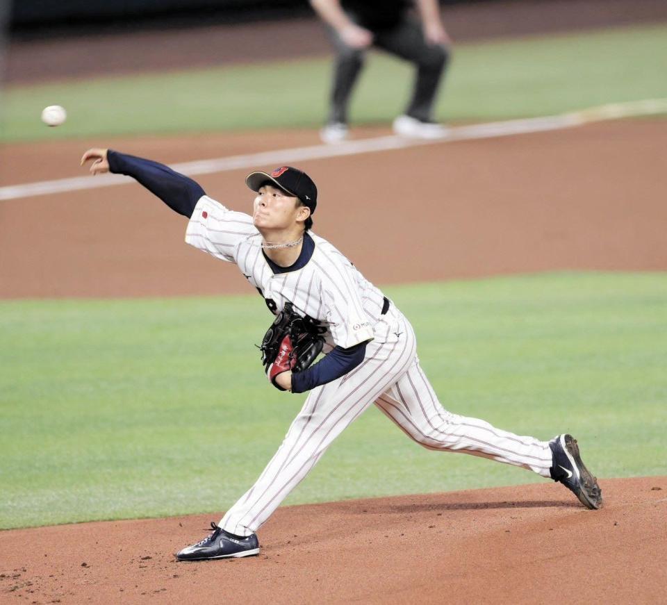 ベネズエラ戦に先発した山本（撮影・伊藤笙子）