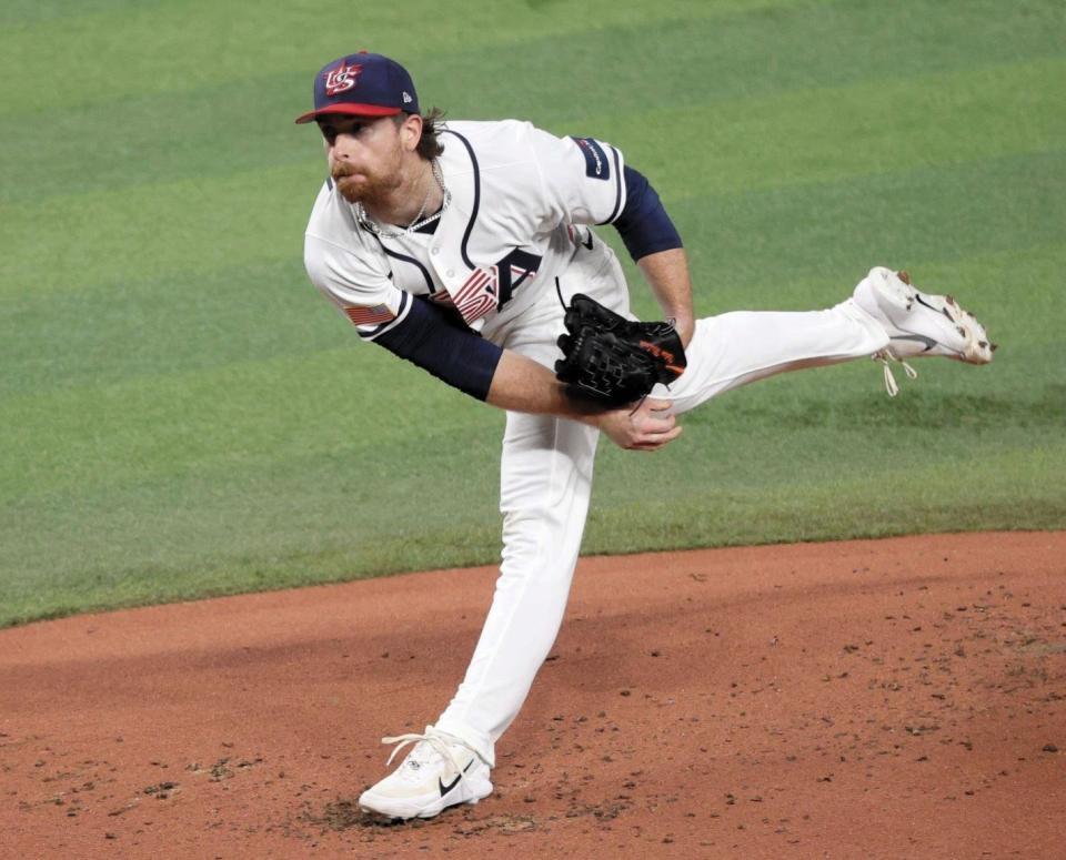 　先発した米国代表・マクリーン（撮影・伊藤笙子）