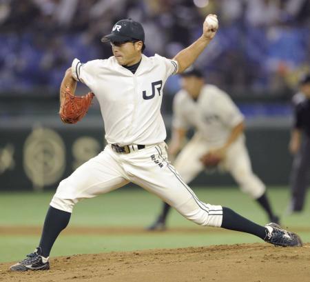 　新日鉄住金かずさマジックを４安打完封したＪＲ東日本・片山＝東京ドーム