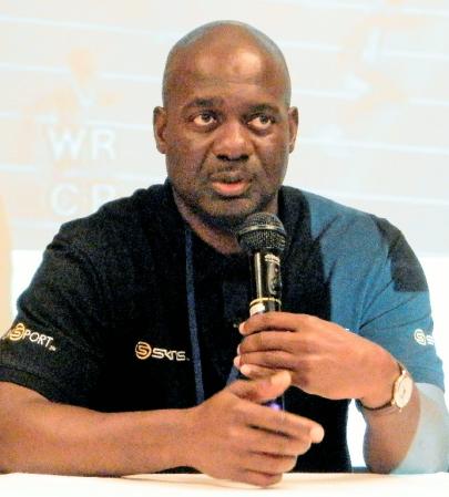 　特別講演するベン・ジョンソン氏