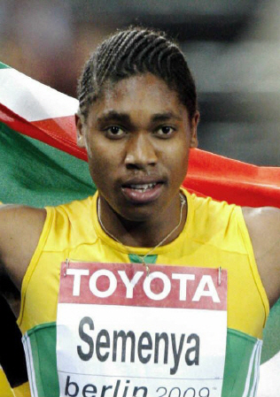 　陸上０９年世界選手権女子８００メートル金メダルのセメンヤ