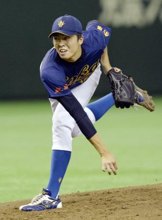 　仏教大打線を完封した創価大・田中＝東京ドーム