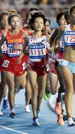　女子１万メートル決勝　３１分５５秒６７で３位となった萩原歩美＝仁川（共同）