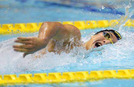 　男子４００メートル個人メドレー　３分５９秒９１で優勝した瀬戸大也＝東京辰巳国際水泳場