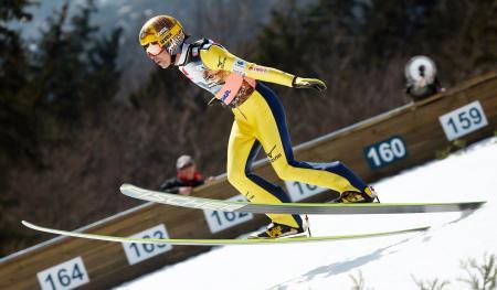 　男子団体最終戦の葛西紀明＝プラニツァ（ＡＰ＝共同）