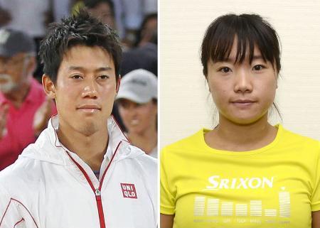 　錦織圭（左）、奈良くるみ