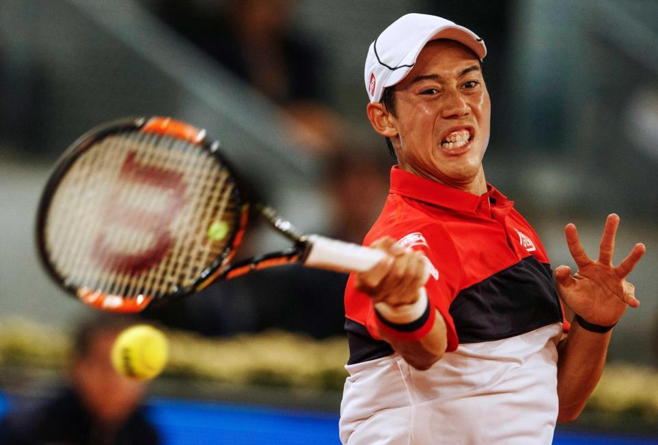 　男子シングルス準々決勝でフェレールにストレート勝ちした錦織圭（ロイター＝共同）