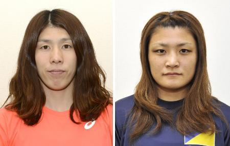 　レスリングの全日本選抜選手権の出場選手に決まった吉田沙保里（左）と伊調馨