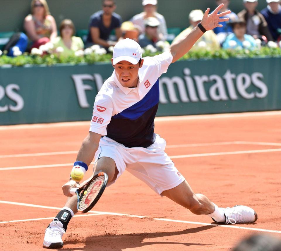 　２回戦でトマス・ベルッシと対戦する錦織圭（共同）