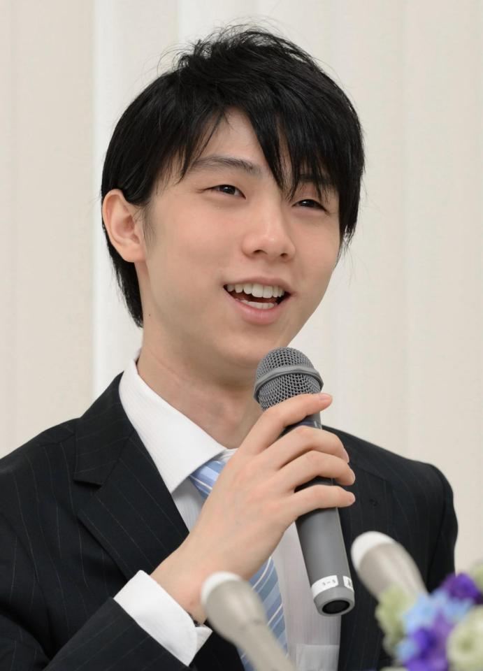 　１２日からのアイスショーで新しいプログラムを披露することを明かした羽生