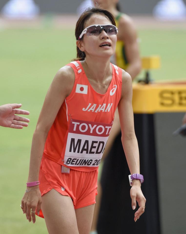 　女子マラソン　13位でレースを終えた前田彩里＝北京（共同）