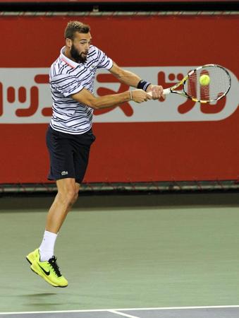 準決勝で錦織圭と対戦するブノワ・ペア＝有明コロシアム（撮影・佐々木彰尚）