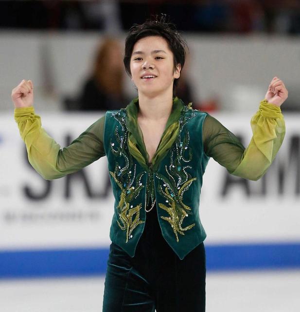 １７歳の宇野昌磨２位、堂々のＧＰデビュー「もっと上を」