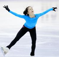 公開練習を行った宮原知子＝北海道・真駒内セキスイハイムアイスアリーナ（撮影・開出牧）