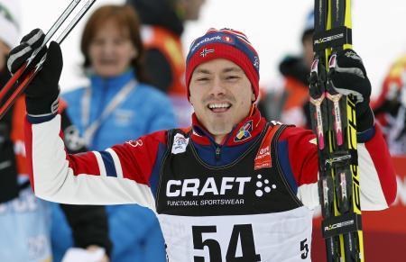 　男子１０キロフリーを制したクログ＝トブラッハ（ロイター＝共同）