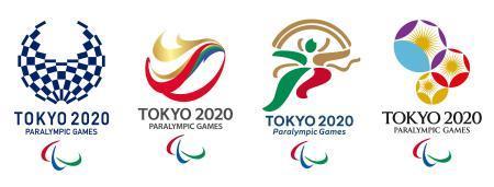　２０２０年東京パラリンピック大会公式エンブレムの最終候補４作品。（左から）作品Ａ、Ｂ、Ｃ、Ｄ