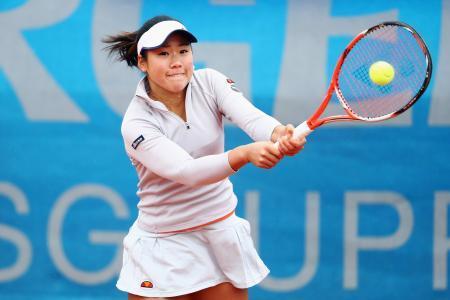 女子テニス、日比野は１回戦敗退