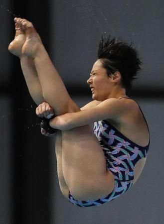 女子１０メートル高飛び込み決勝　２位の板橋美波