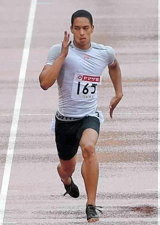 男子１００ｍ予選に登場したケンブリッジ飛鳥（撮影・堀内翔）