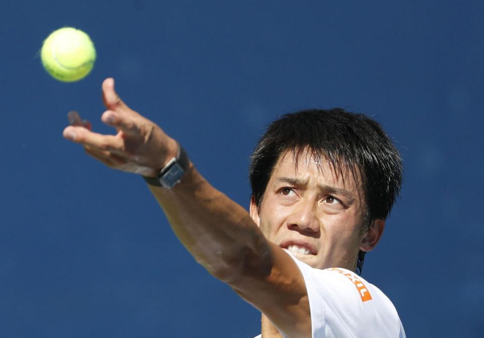 　初戦に向け調整する錦織圭＝ニューヨーク（共同）