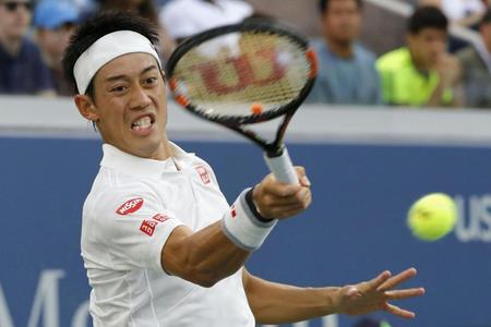 　男子シングルス３回戦　ニコラ・マユに勝利した錦織圭＝ニューヨーク（共同）