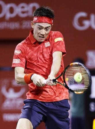 楽天テニス、錦織が初戦突破