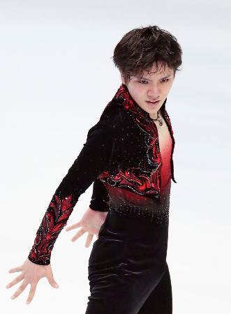 　男子フリーに出場した宇野昌磨の演技＝モスクワ（ＡＰ＝共同）