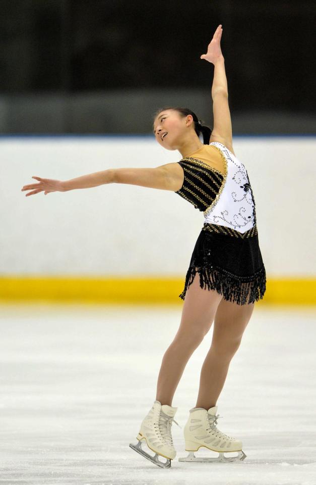 　ＳＰでポーズを決める坂本花織