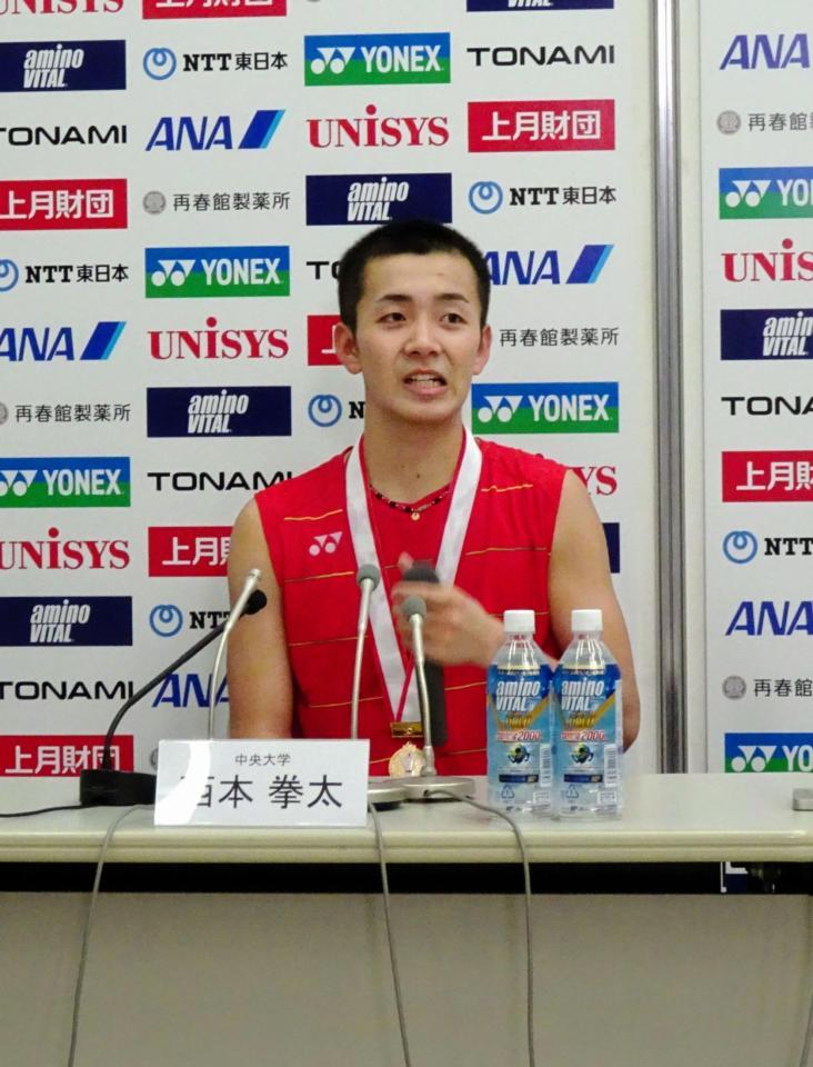 男子シングルスで初優勝した西本拳太