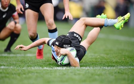 　大分舞鶴-茗渓学園　後半２４分、茗渓学園・加藤が決勝のトライを決める＝花園