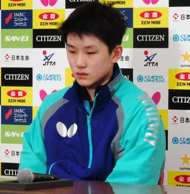 13歳張本、高校生に敗れ涙「今までで一番悔しい」　卓球全日本選手権ジュニアの部
