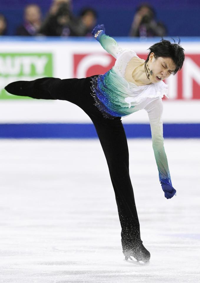 　２位となった羽生結弦のフリー演技＝江陵（共同）