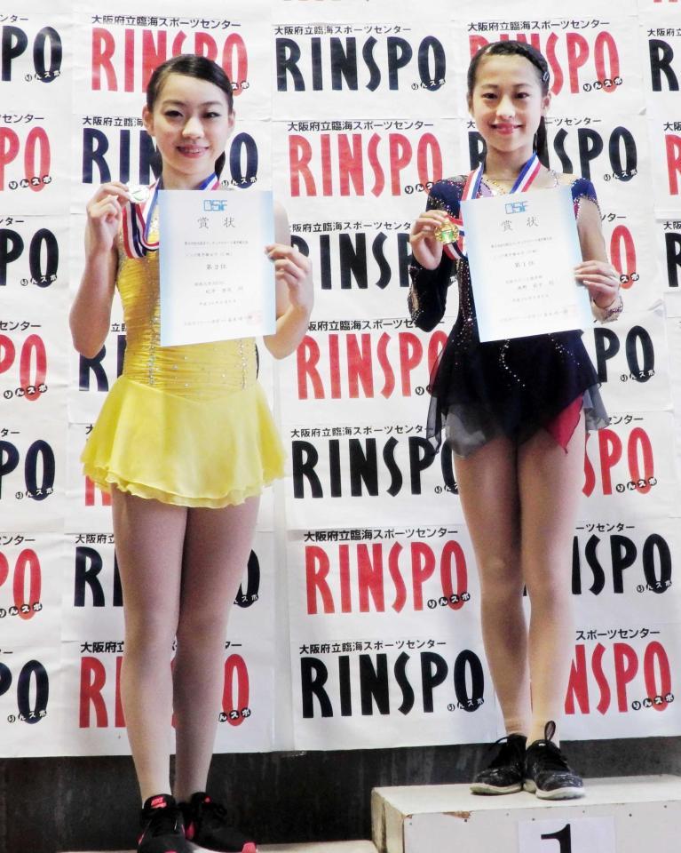 　フィギュアスケート女子で史上７番目にトリプルアクセルを成功した紀平梨花（左）