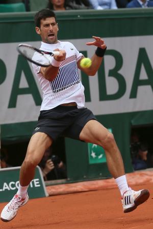 　全仏テニス第１１日、ドミニク・ティエムに敗れたノバク・ジョコビッチ＝７日、パリ