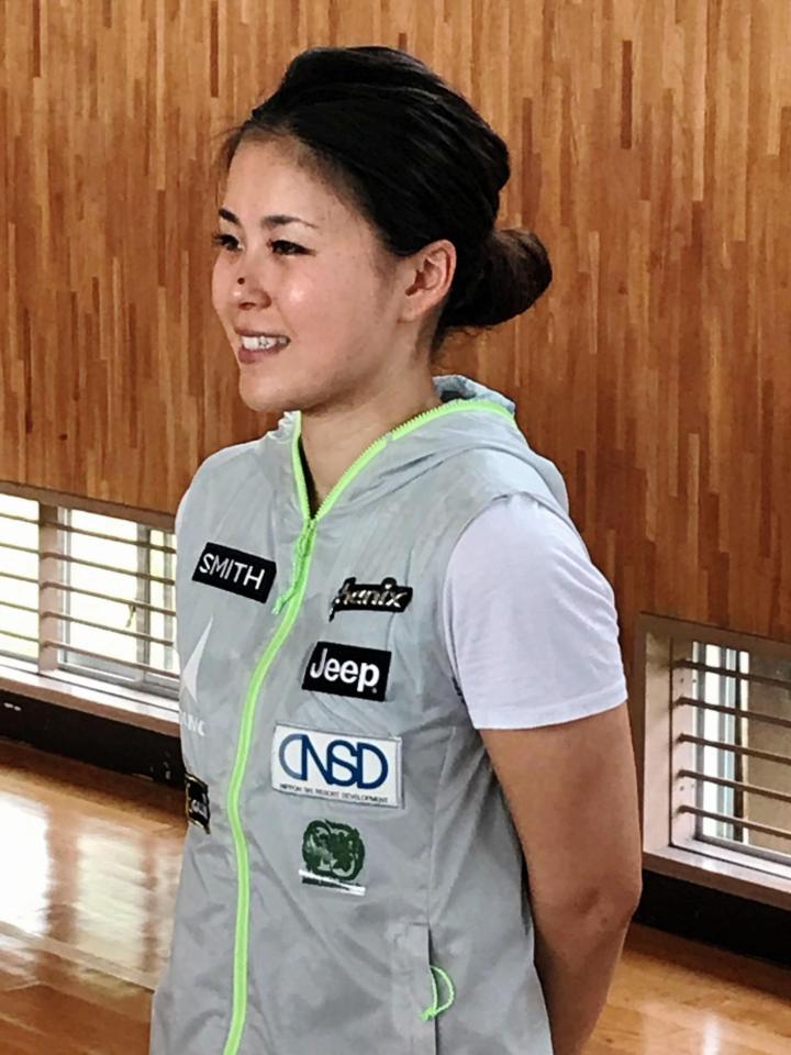 　練習を公開したスキーの小野塚彩那＝南魚沼スポーツセンター