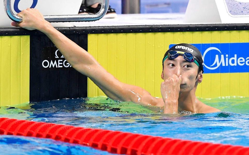 　男子１００メートル背泳ぎ決勝で４位に終わった入江陵介（共同）