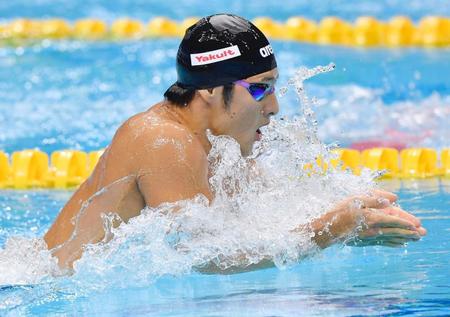 男子４００メートル個人メドレーで銅メダルを獲得した瀬戸大也の平泳ぎ＝ブダペスト（共同）