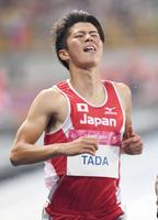 　陸上男子１００メートル決勝　７位に終わった多田修平＝台北（共同）