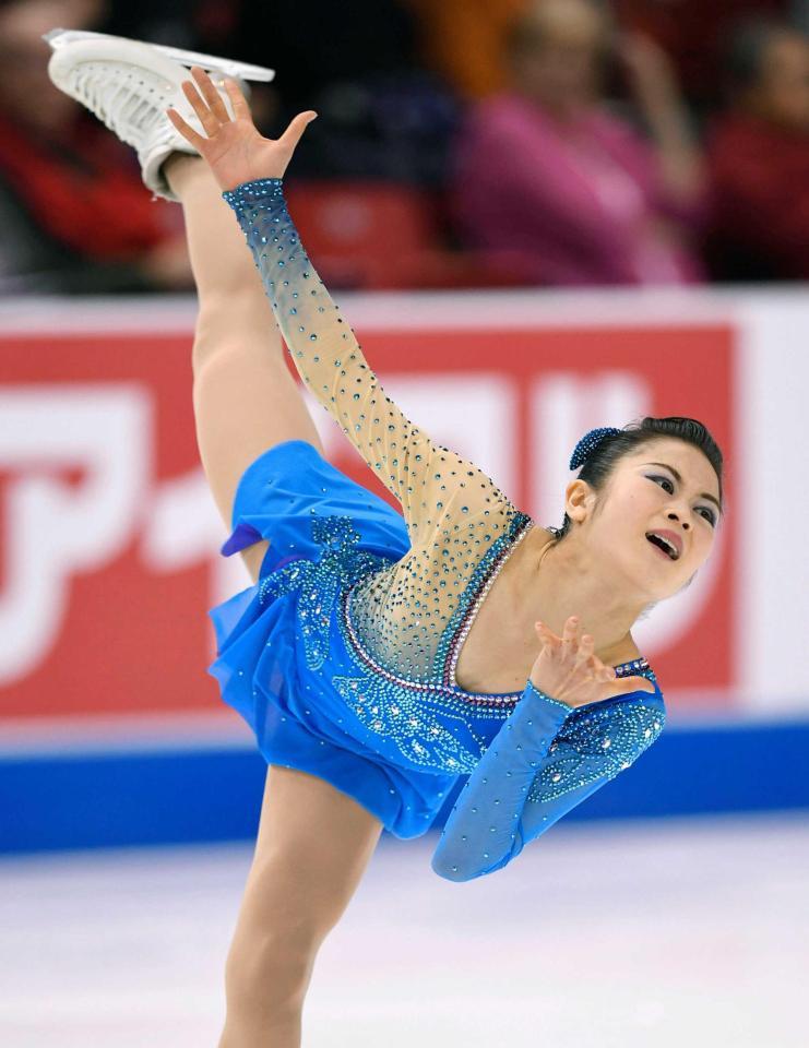 　女子で優勝した宮原のフリー