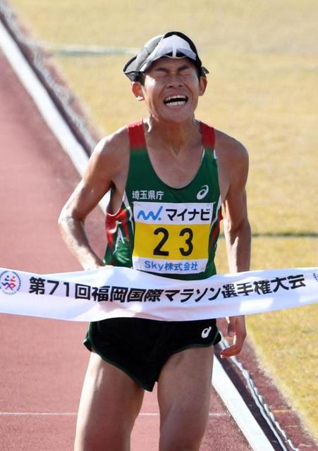 川内優輝９位　日本人４番手でＧＣ出場権獲得ならず