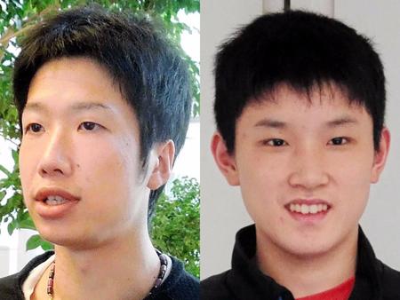 水谷隼（左）と張本智和