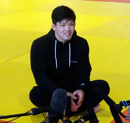 　練習拠点である天理大で取材に応じた大野将平