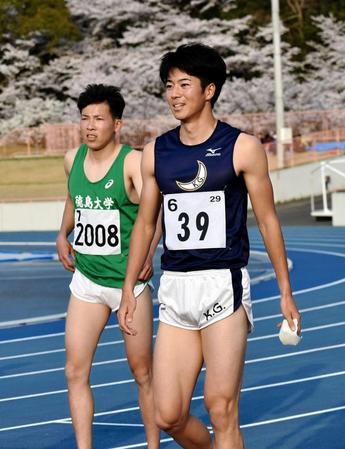 今季国内初レースを走った多田修平＝ならでんフィールド